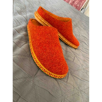 Pre-owned Penelope Chilvers Red Cloth Mules & Clogs