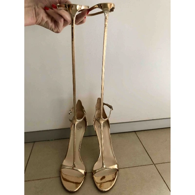 Pre-owned Francesco Russo Leather Sandals In Gold