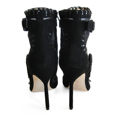 Pre-owned Marchesa Buckled Boots In Black