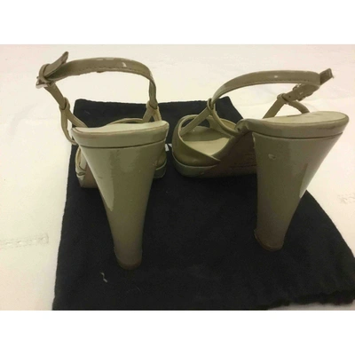 Pre-owned Jil Sander Grey Patent Leather Sandals