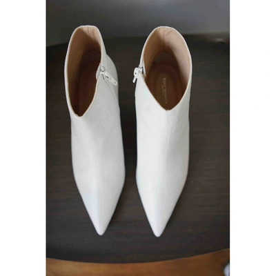 Pre-owned Tony Bianco White Leather Ankle Boots