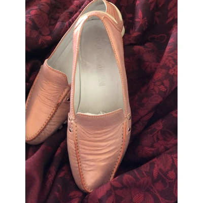 Pre-owned Giorgio Armani Leather Flats In Pink