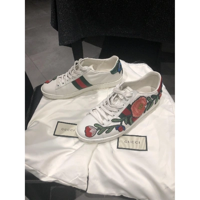 Pre-owned Gucci Ace Leather Trainers In Other