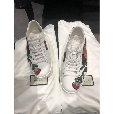 Pre-owned Gucci Ace Leather Trainers In Other