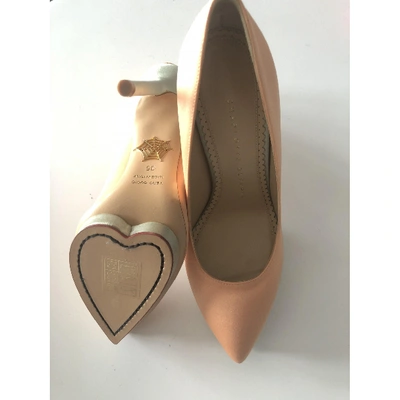 Pre-owned Charlotte Olympia Cloth Heels In Pink