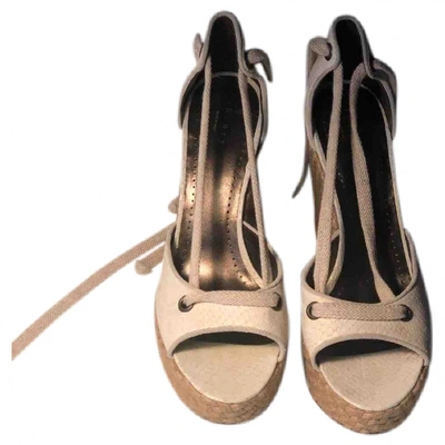 Pre-owned Theory Beige Exotic Leathers Heels