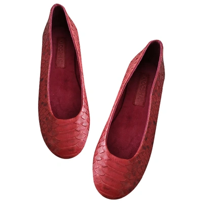 Pre-owned Tatoosh Red Python Ballet Flats