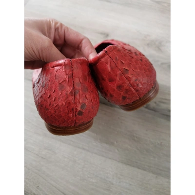 Pre-owned Tatoosh Red Python Ballet Flats