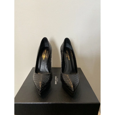 Pre-owned Saint Laurent Black Leather Heels