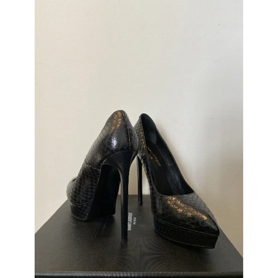 Pre-owned Saint Laurent Black Leather Heels