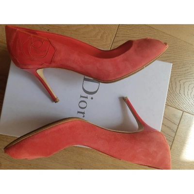 Pre-owned Dior Peep Toes Leather Heels In Pink