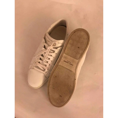 Pre-owned Saint Laurent Court Leather Trainers In White