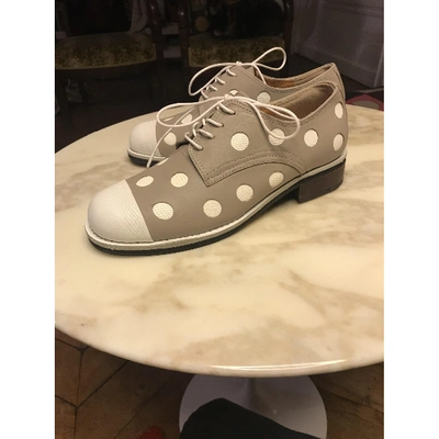 Pre-owned Yuul Yie Leather Lace Ups In Grey