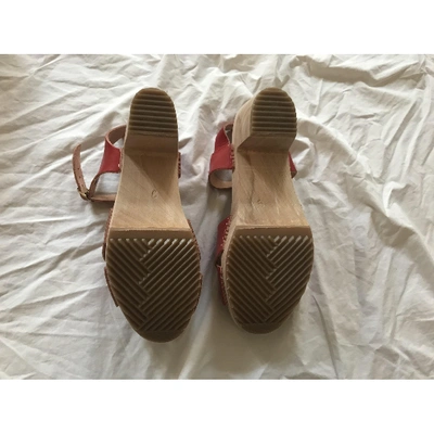 Pre-owned Bonpoint Red Leather Mules & Clogs