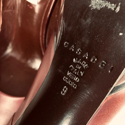 Pre-owned Casadei Burgundy Leather Heels