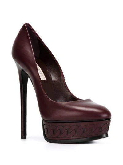 Shop Casadei Pumps Mit Plateau Und Pfennigabsatz In Red