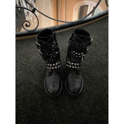 Pre-owned Pinko Black Leather Boots