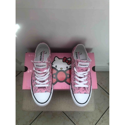 Pre-owned Converse Pink Cloth Trainers