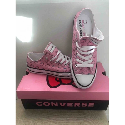 Pre-owned Converse Pink Cloth Trainers