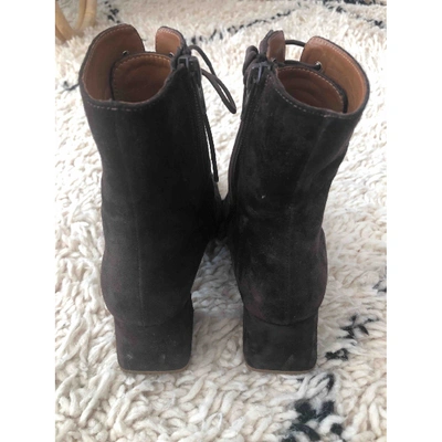 Pre-owned By Far Ankle Boots In Brown