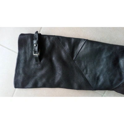 Pre-owned As98 Black Leather Boots