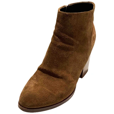 Pre-owned Alexander Wang Kori Ankle Boots In Camel