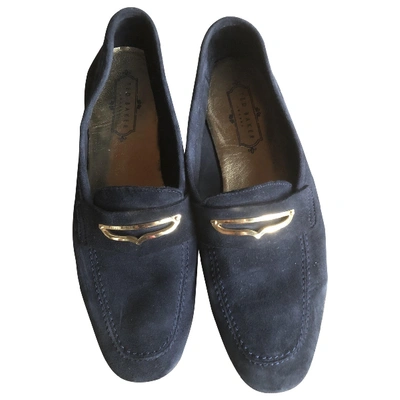 Pre-owned Ted Baker Ballet Flats In Navy