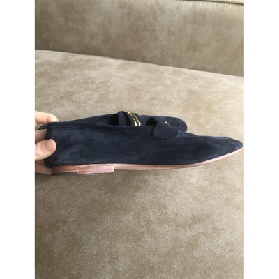 Pre-owned Ted Baker Ballet Flats In Navy