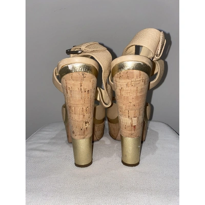 Pre-owned Giuseppe Zanotti Leather Sandal In Beige