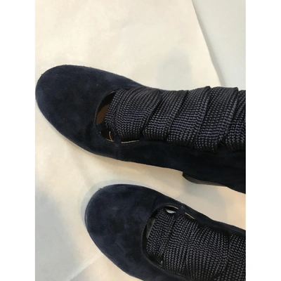 Pre-owned Chloé Lace Up Boots In Navy