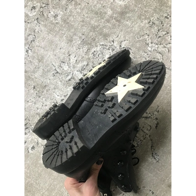 Pre owned Unit Leather Lace Up Boots In Black