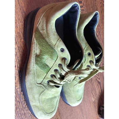 Pre-owned Hogan Pony-style Calfskin Trainers In Green