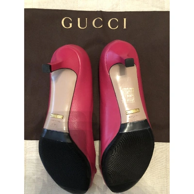 Pre-owned Gucci Leather Sandals In Pink
