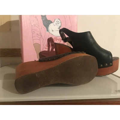 Pre-owned Jeffrey Campbell Black Leather Sandals