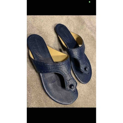 Pre-owned Balenciaga Leather Sandals In Navy