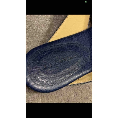 Pre-owned Balenciaga Leather Sandals In Navy
