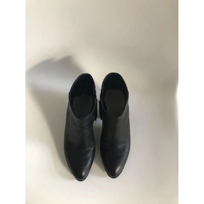 Pre-owned Alexander Wang Kori Leather Ankle Boots In Black