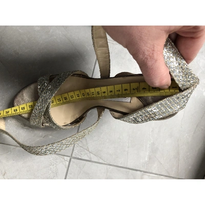 Pre-owned Jimmy Choo Glitter Sandals In Gold