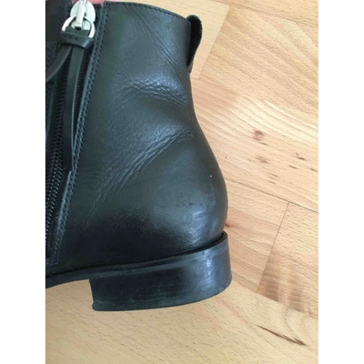 Pre-owned Rebecca Minkoff Leather Buckled Boots In Black
