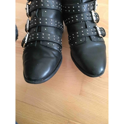 Pre-owned Rebecca Minkoff Leather Buckled Boots In Black