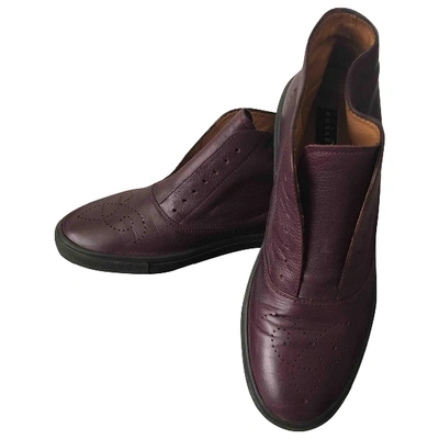 Pre-owned Fratelli Rossetti Purple Leather Ankle Boots