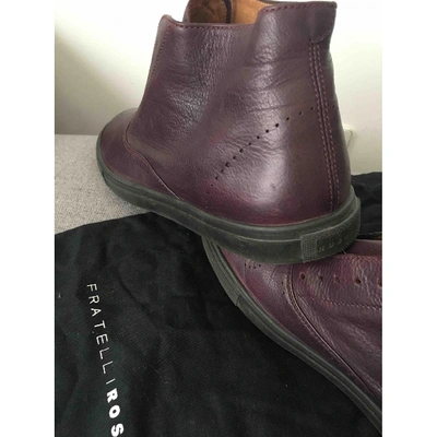 Pre-owned Fratelli Rossetti Purple Leather Ankle Boots