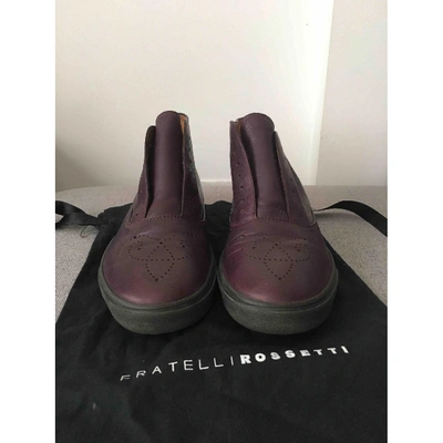 Pre-owned Fratelli Rossetti Purple Leather Ankle Boots