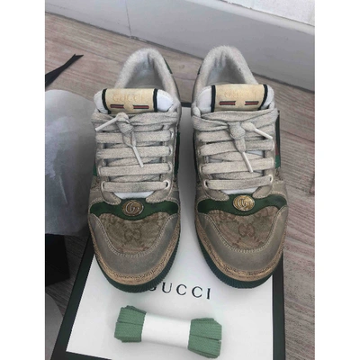Pre-owned Gucci Screener Beige Cloth Trainers