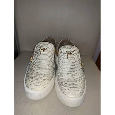 Pre-owned Giuseppe Zanotti Nicki Leather Trainers In White