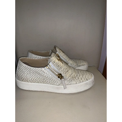 Pre-owned Giuseppe Zanotti Nicki Leather Trainers In White