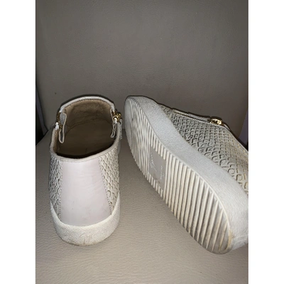 Pre-owned Giuseppe Zanotti Nicki Leather Trainers In White