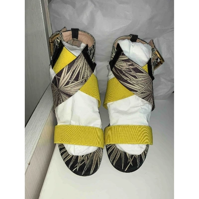 Pre-owned Msgm Cloth Sandals In Yellow