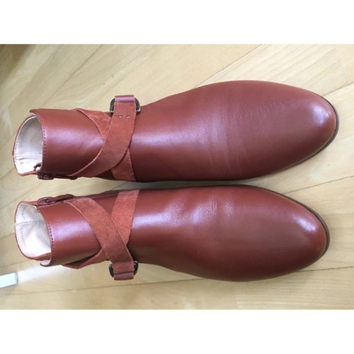 Pre-owned Comptoir Des Cotonniers Brown Leather Ankle Boots