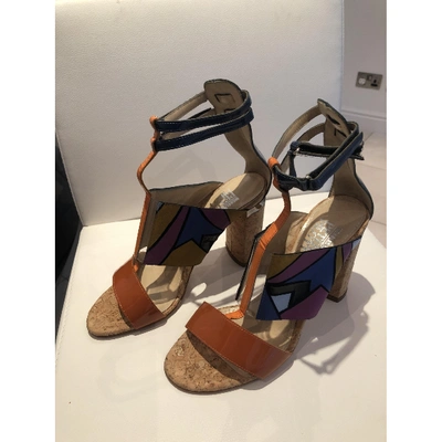 Pre-owned Peter Pilotto Patent Leather Sandals In Multicolour